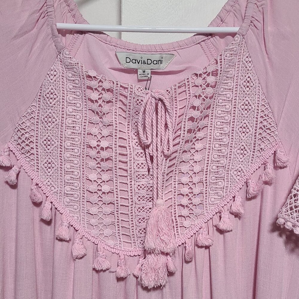 Pink boho short dress - Picture 6 of 9